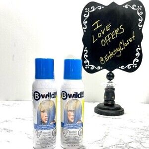 2 cans Jerome Russell B Wild Temporary Hair Color Spray 3.5 oz - Bengal Blue